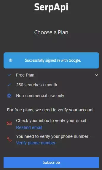 GoogleのAPIキーの取得画面